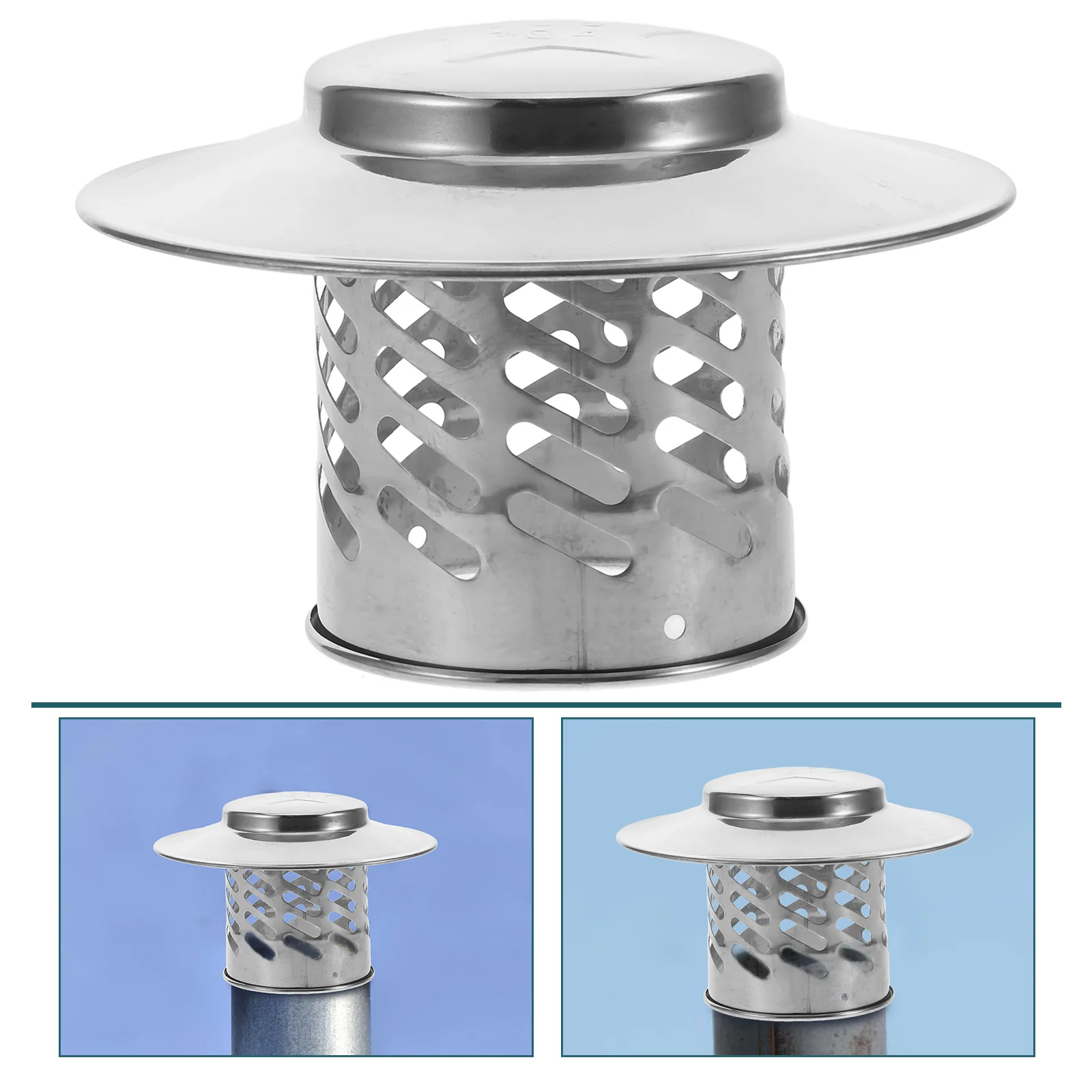 Rain Hat Flue Stainless Cap Round Fireplace Chimney Caps Steel Outdoor outside for