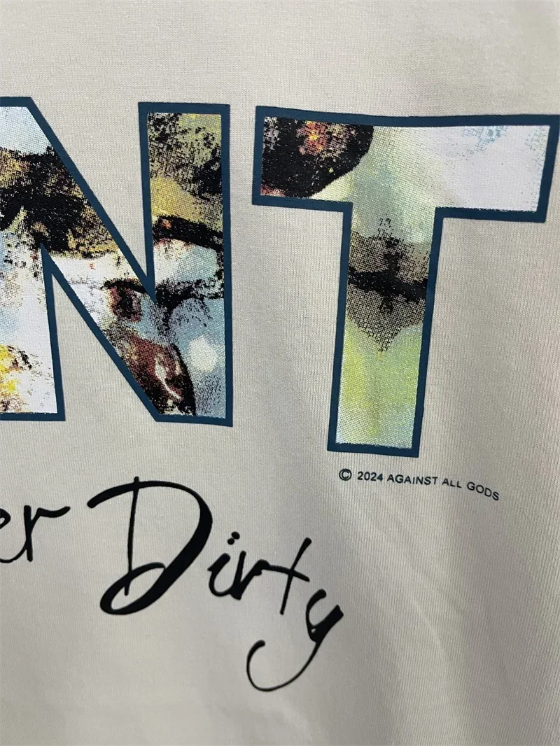 25SS Saint Michael White Pure Cotton T-Shirts Men Women 1:1 High Quality Casual Oversized Short Sleeve