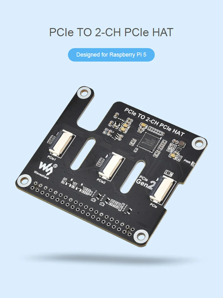 Płytka adaptera PCIe FFC 2-kanałowego dla Raspberry Pi 5, rozszerzenie złącza PCIe FFC 2-kanałowego PCIe na płytę HAT PCIe 2-kanałowego dla Pi 5 — zdjęcie produktu 7