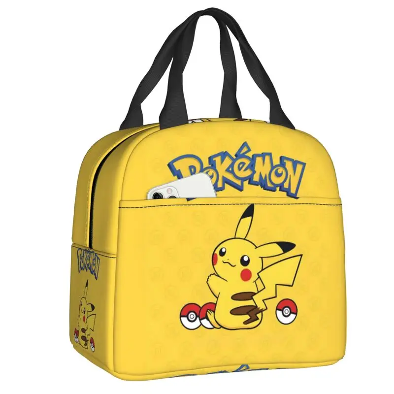 

Портативный ланч-бокс с Пикачу на заказ для женщин, герметичный, с изображением молнии, милый мультяшный термоконтейнер, изолированная сумка для еды, для офиса
