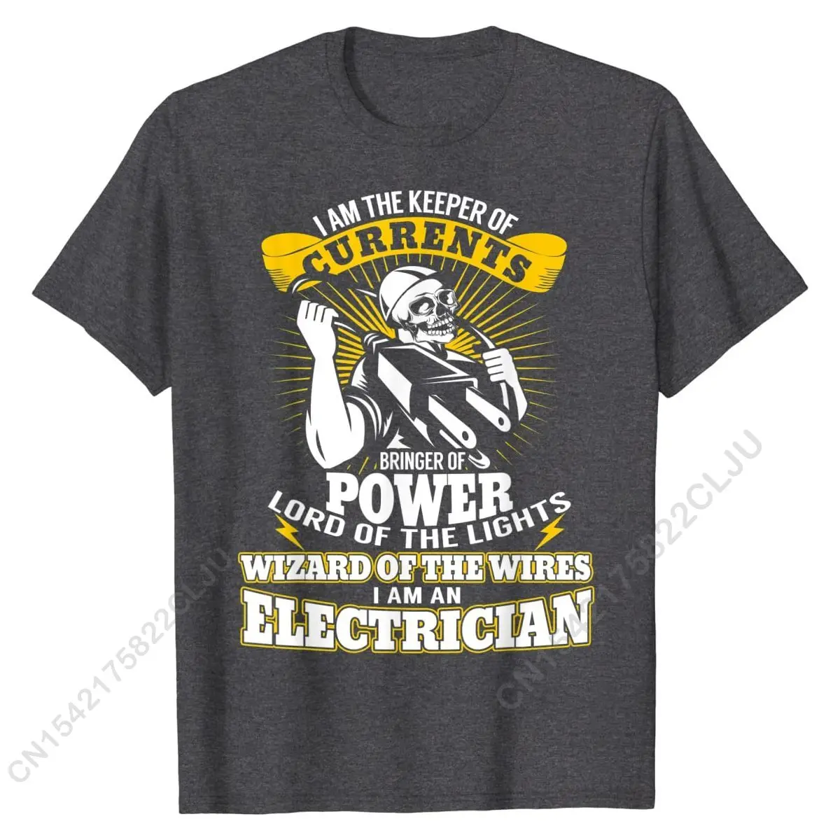 I Am The Keeper Of Currents Funny Electrician T Shirt T-Shirt Wholesale Simple Style Tops Tees Cotton T Shirt For Men Casual