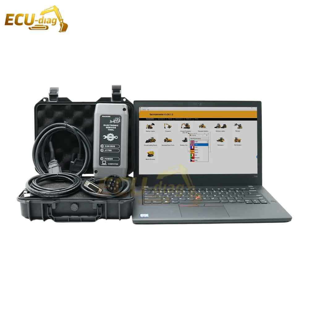 V24.1.3 For JCB canbus J1708 Electronic Service Master Spare Parts Electronic Excavator Diagnostic Scanner Tool with CF53 Laptop