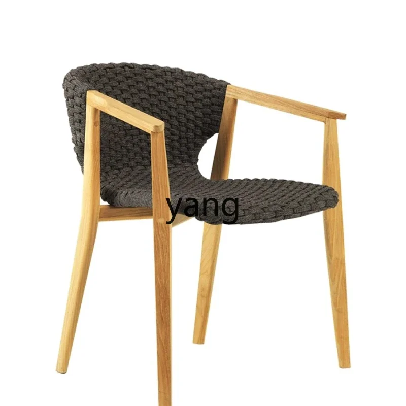 LH Courtyard Outdoor Table and Chairs Hotel Villa Teak Long Dining Table Balcony Rattan Chair Coffee Table