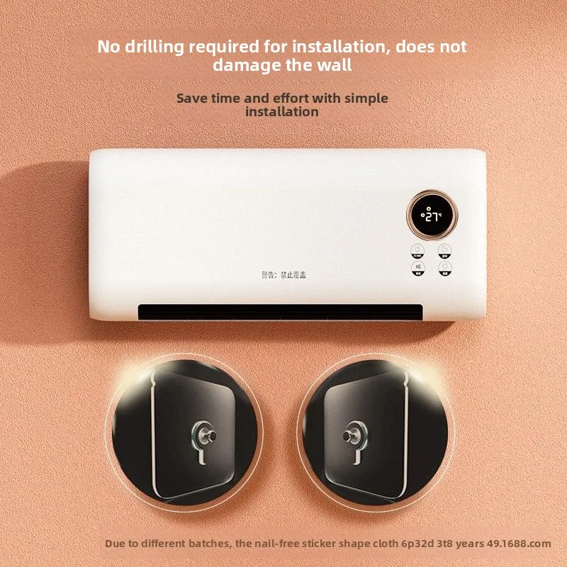 

Wall-Mounted Bathroom Heater, No-Drill Installation Warm Fan with 3-Level Adjustment, Timer Control, Fast Heating Compact