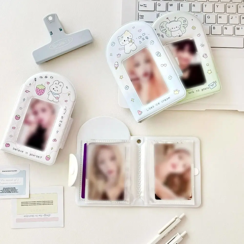 

Cute PVC 3inches Mini Photo Album Transparent Cartoon Photocard Holder Idol Album Card Book
