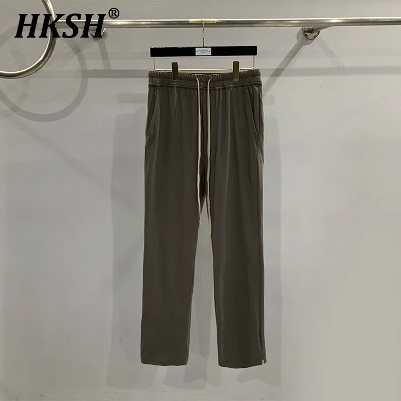 HKSH Men's Tide Punk High Street Dark Style Slim Fit Classic Solid Knitted Casual Pants Cotton Chic RO Style New Trousers HK1393