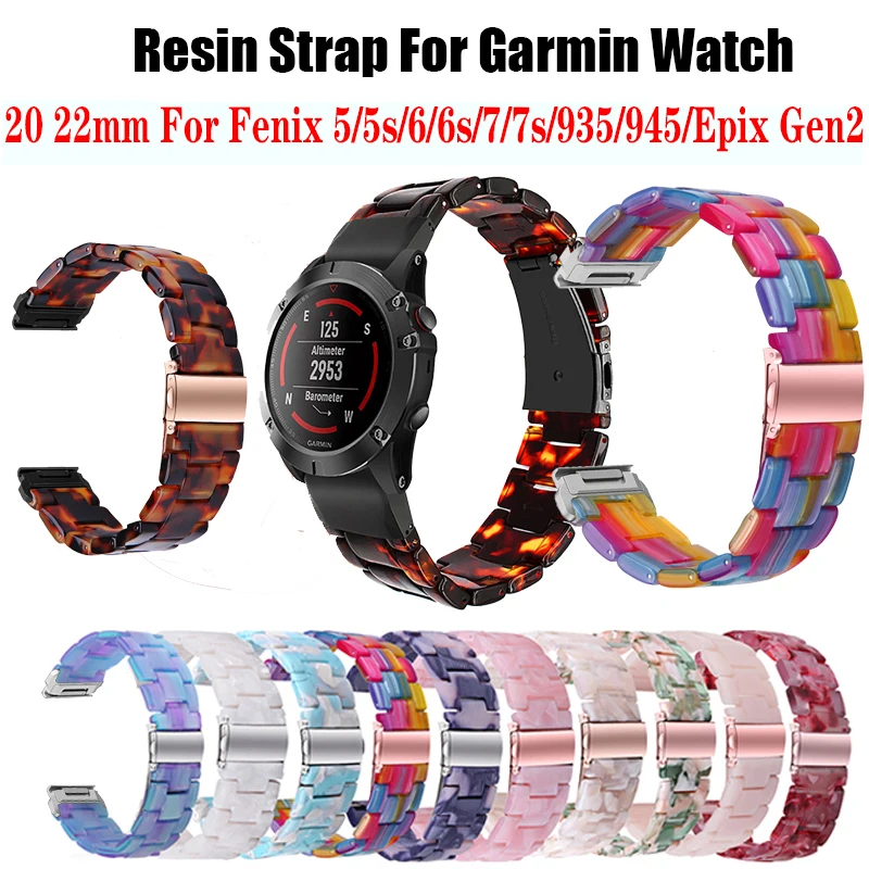 Quickfit 20mm 22mm 26mm Resin Strap For Garmin Fenix 7X 7 7S Solar 6X 6 6S Pro 5X 5 5S Plus Forerunner 935 945 Epix Gen2 Band