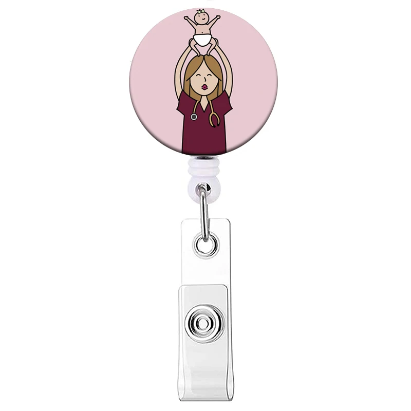 1PC Krankenhaus Krankenschwester Versenkbare Abzeichen Clip Arzt ID Karte Halter Reel für Namensschild Abzeichen Halter Bürobedarf Schnalle – Detail 17