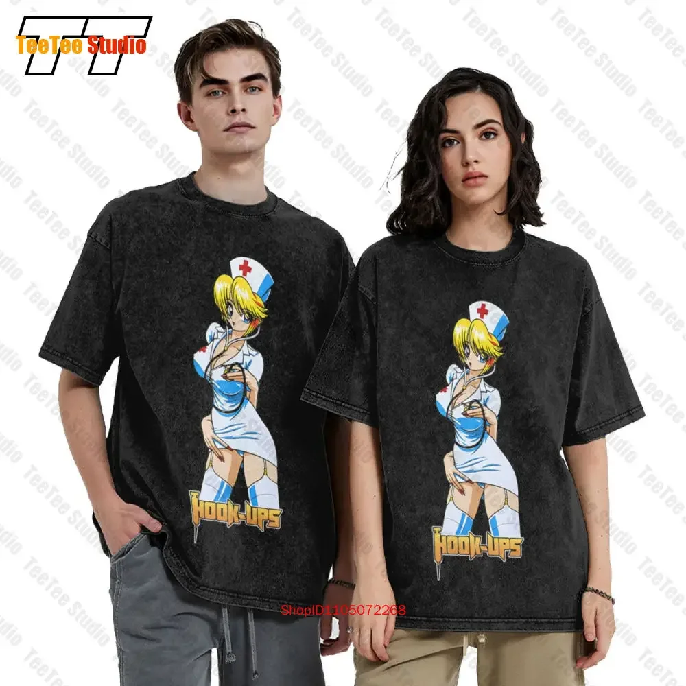 Hook Ups Skateboards Nurse Nikki Vintage Oversized T-Shirt Black Size Medium Jeremy Klein KFJQ