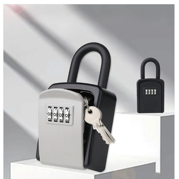Zinc Alloy Hook Key Box 4 Digit Combination Password Safe Weatherproof Key Safe Security Storage Box
