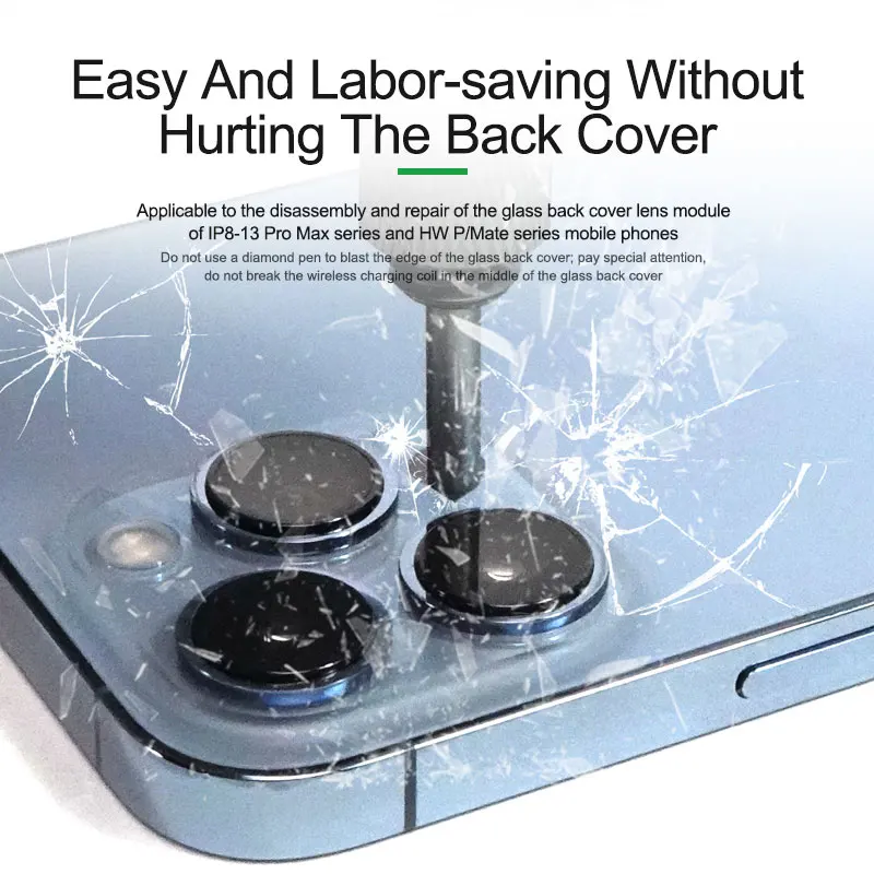 RELIFE RL-066A Glass Breaking Pen Adjustable Strength Phone Repair Rear Glass Back Cover Disassembly Tools Blasting Pen