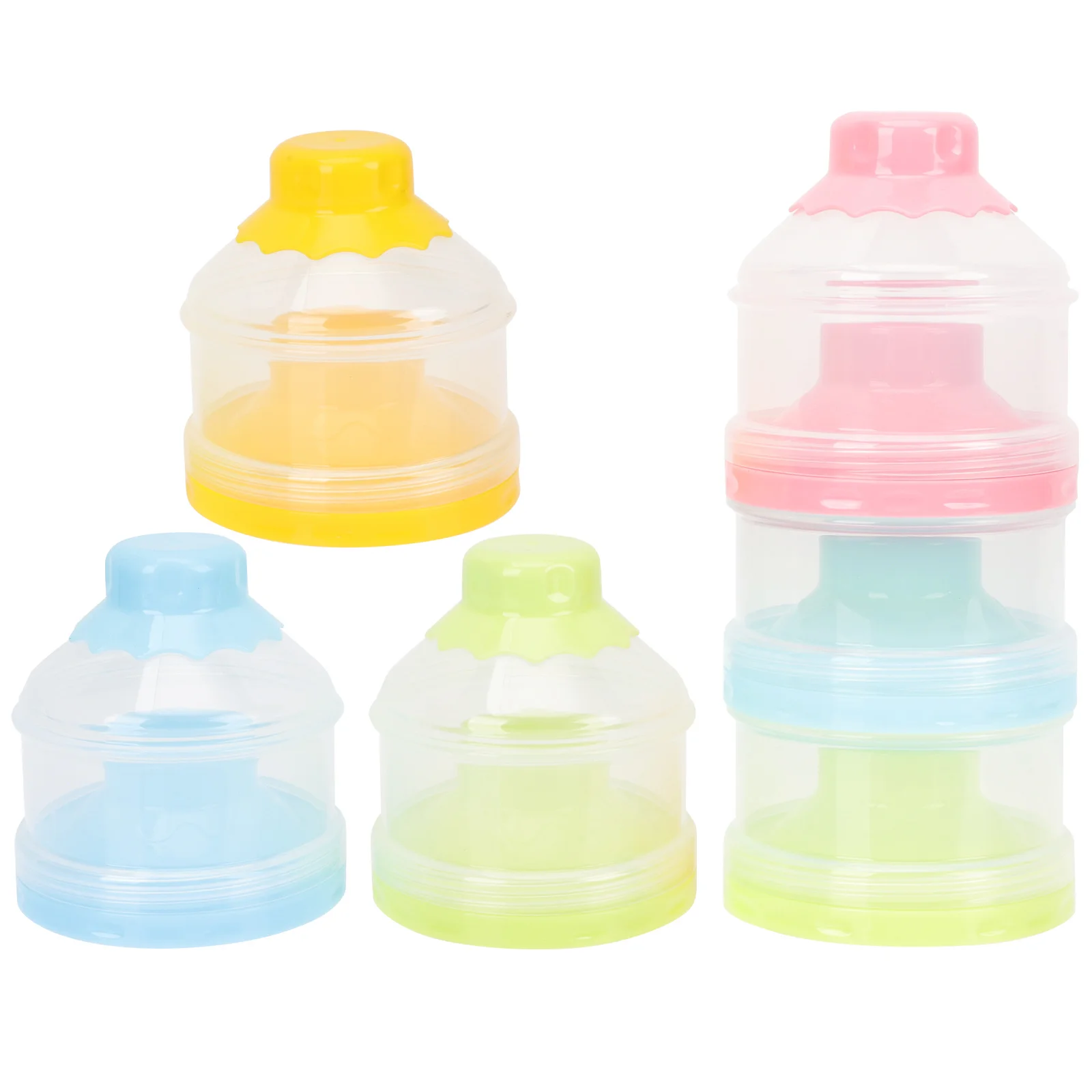 

2Pcs 3 Layer Formula Container Baby Milk Powder Dispenser for Travel Use Baby Formula Container Portable Milk Powder Dispenser