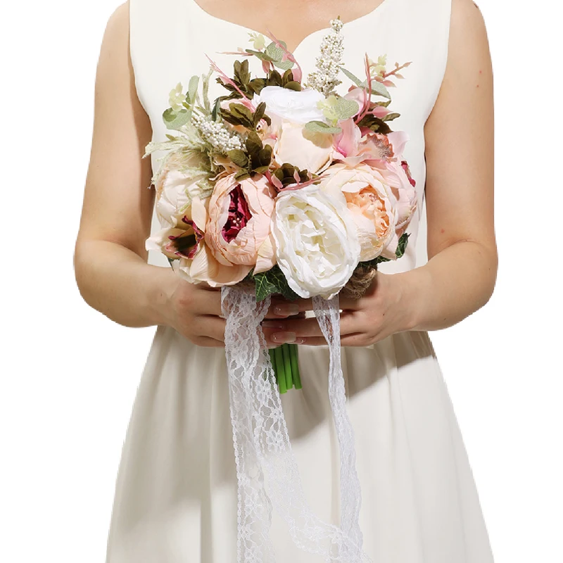 Bouquet de Fleurs Naturelles pour la Mariée, avec Charnière, pour Cérémonie de Mariage, ixPréChristophe des Patients, Cadeau de Confession de la ixde Léon