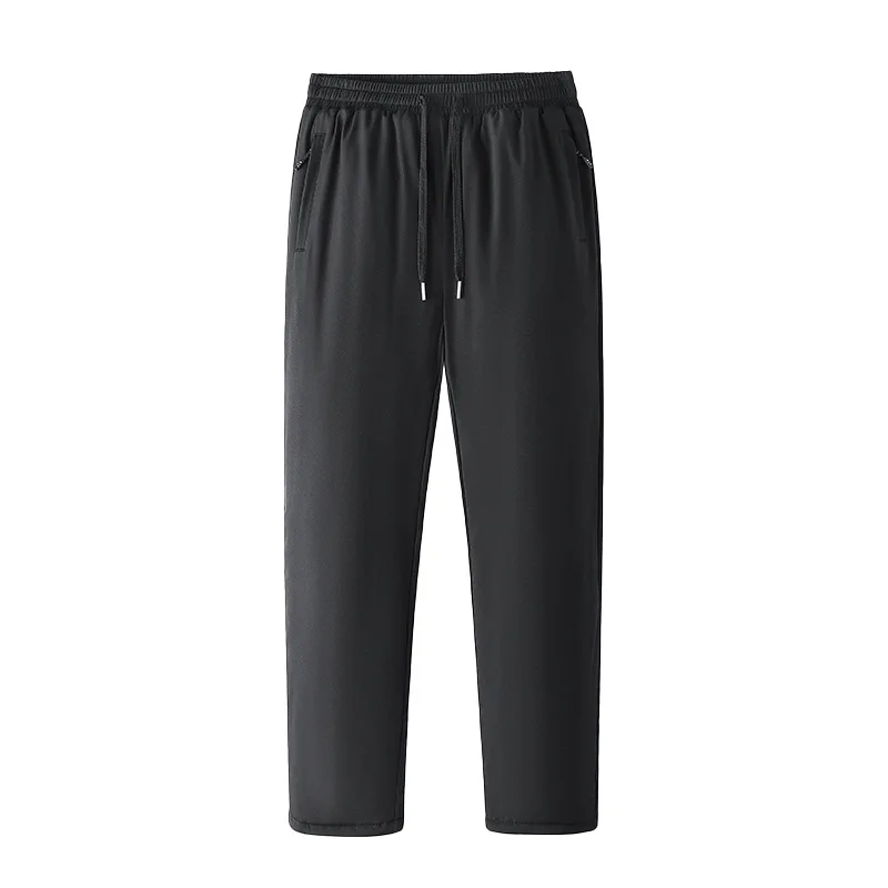 Warm Winter Men's Straight Pants Double-deck Knee Pads Windproof Warm Cotton-Padded Pants Trousers Elastic Thickened Sweatpants