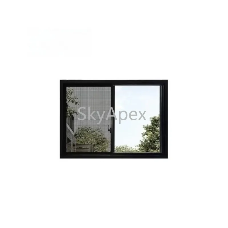 Aluminum Sliding Windows High Security Glass Window Mosquito Screen Anti Insect Airtight Sturdy  Easy  Operate  Home  Decoration