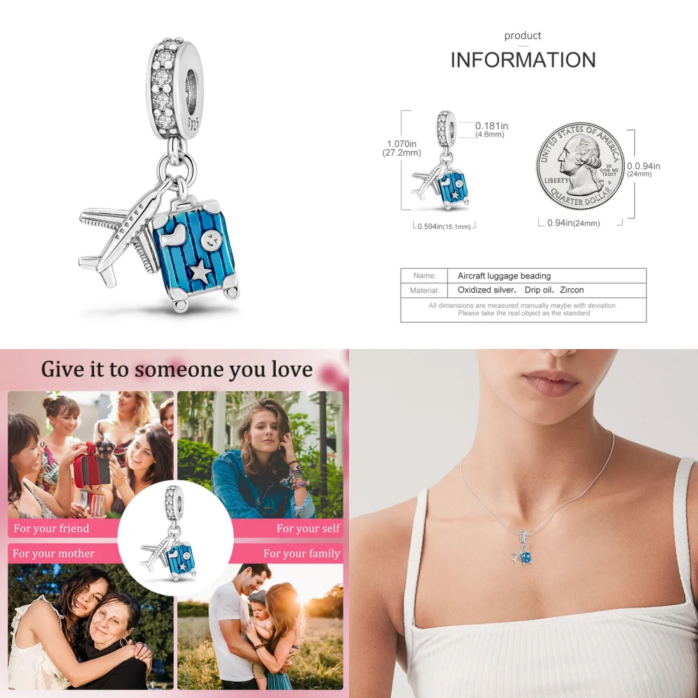 PANPOKI HOT 33 Style 925 Sterling Silver Charms Travel Series ciondolo perline Fit Pandora bracciali e braccialetti gioielli da donna fai da te