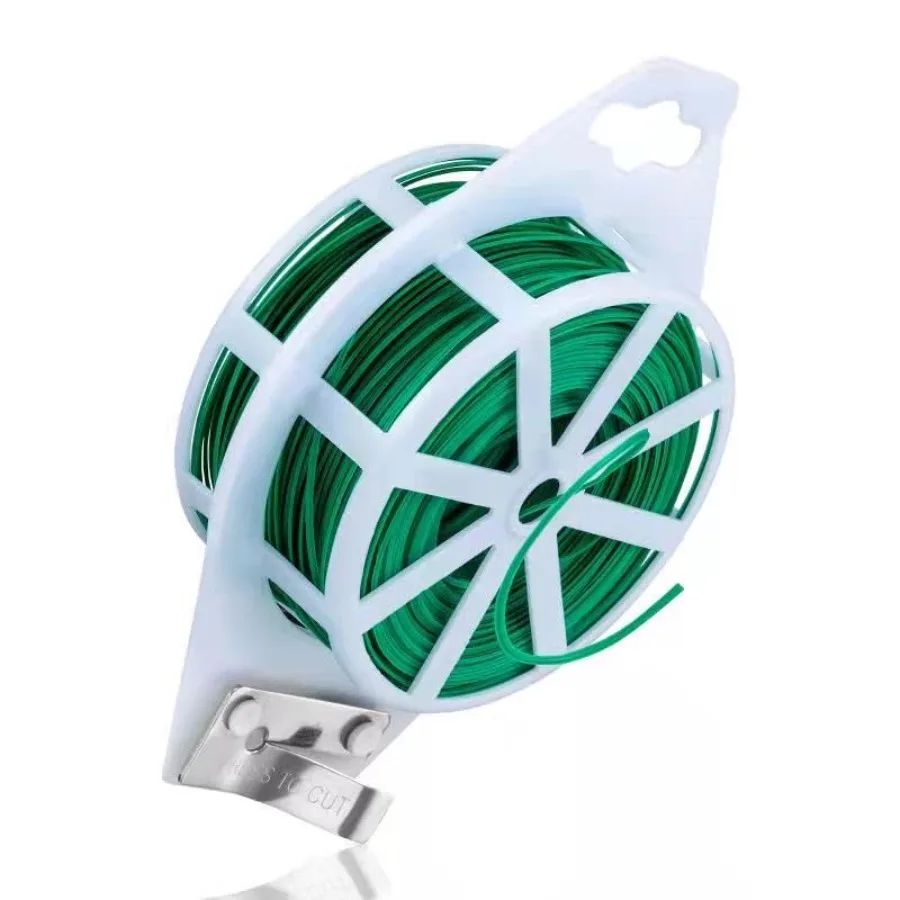 

328 Feet 100m Green Garden Plant Twist Tie with Cutter Reusable for Plants Growth and Care Multifunctional Cable Organization T