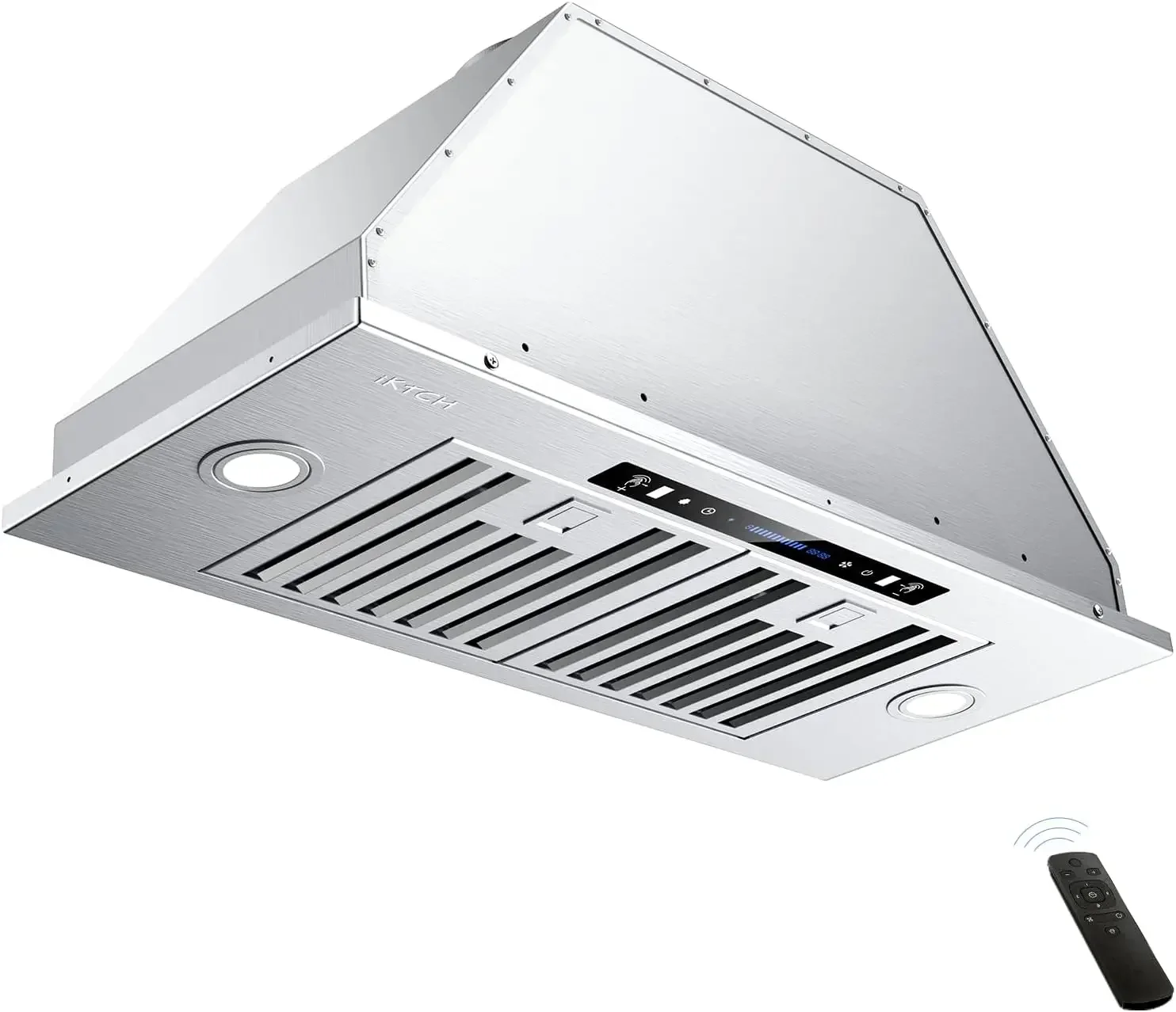 IKTCH 30 inch Built-in/Insert Range Hood 900 CFM,Ducted/Ductless Convertible Duct,Stainless Steel Kitchen Vent Hood with 4 Speed