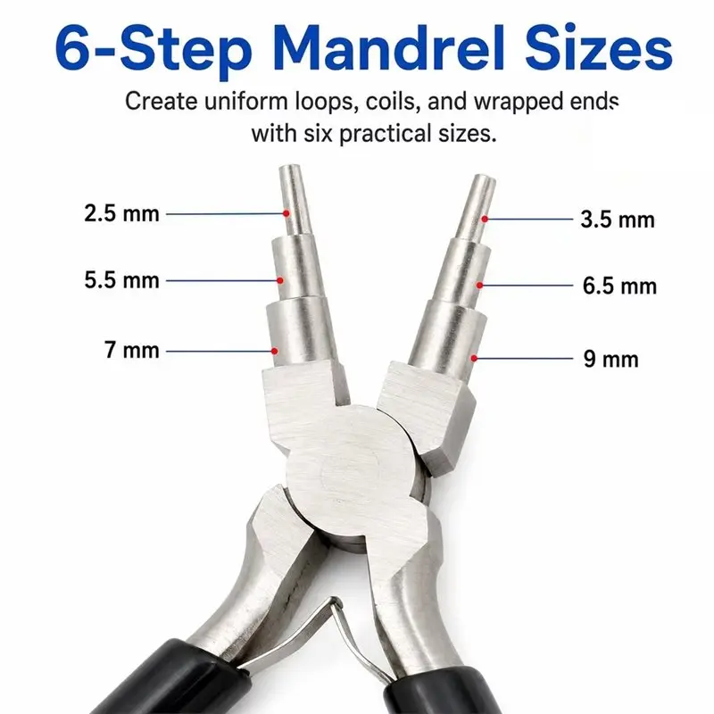 AT29-For Jewelry Making Tools 8PCS Wire Looping Tool Set 6 Step Bail Making Pliers For Wire Wrapping DIY Crafts