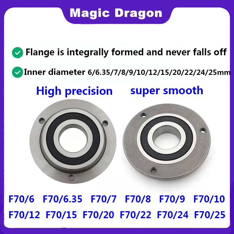 

1/4 шт. высококачественный сверхгладкий фланцевый подшипник F70/20 F70/22 F70/25-2RS размер 20*22*25*70*12 мм