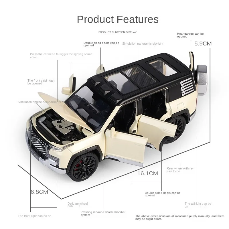 Simulation antike Skala byd u8 Offroad-Automodell mit Sound Light Pullback Spielzeug Fahrzeuge Kinder Jungen Geschenk kollektive Wohnkultur