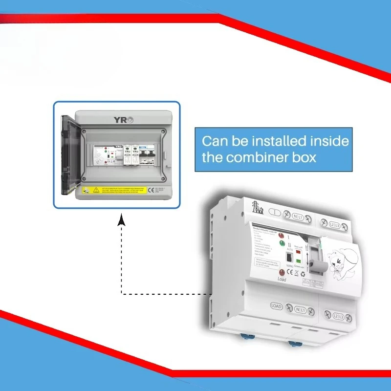 YRO 4P 63A ATS Compact Size Dual Power Automatic Power Transfer Switch Three Input Computer Powered Change Over Switch