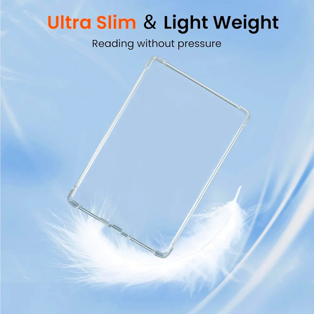 Case for 2024 7-inch Kindle Paperwhite 12th E-Book Protective Case, Transparent Soft Shell, Four Corner Airbag anti Drop