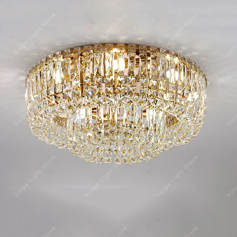 Pantallas de cristal redondas, candelabros de techo Led regulable Hogar Lampara Techo, iluminación moderna montada en el techo 2026 de lujo