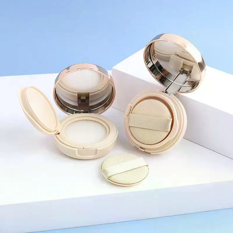 صندوق منتفخ وسادة هوائية فارغة صغيرة باللون الذهبي الوردي، حاوية مكياج محمولة مع مرآة إسفنجية لكريم الأساس BB #4