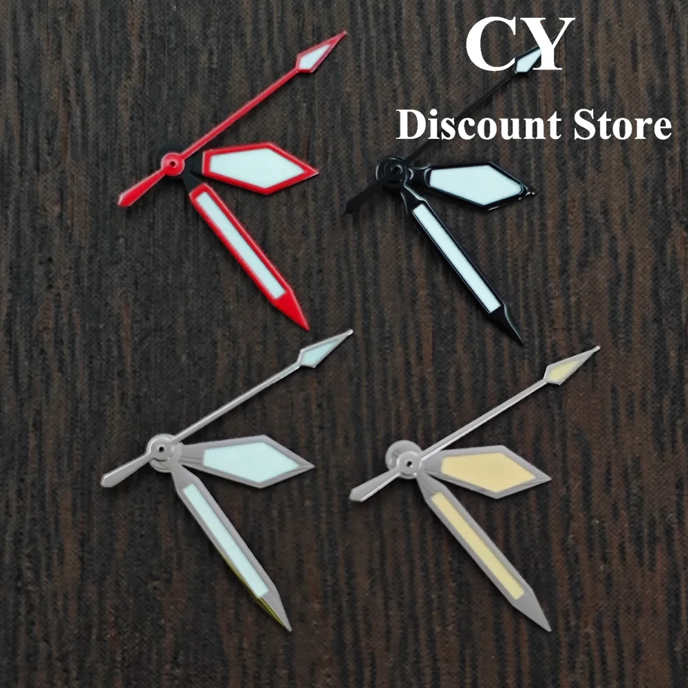 RICHUS Silver Yellow Arrow Watch Hands Green Luminous Spare Parts for NH35 YN55 ETA2824 2836 ST2130 Miyota8215 DG VH31 Movements