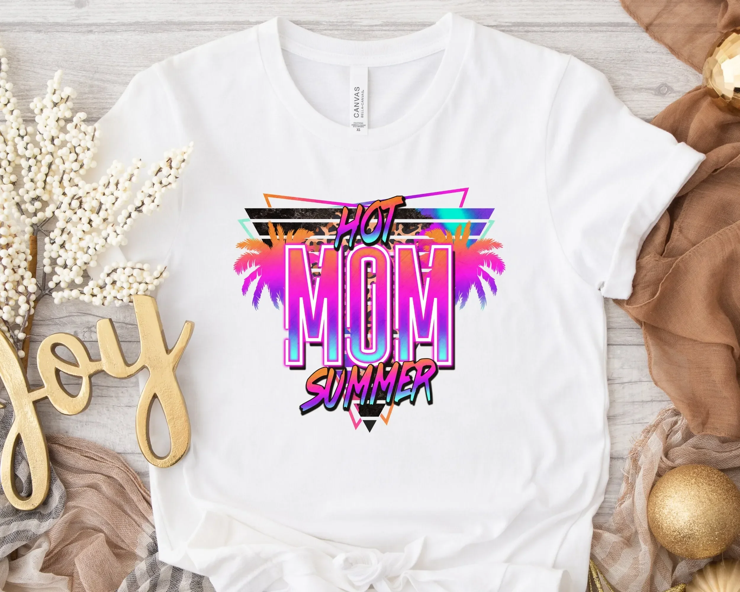 Hot Mom Summer Mama T Shirt Funny Motherhood Birthday For New Cute Beach