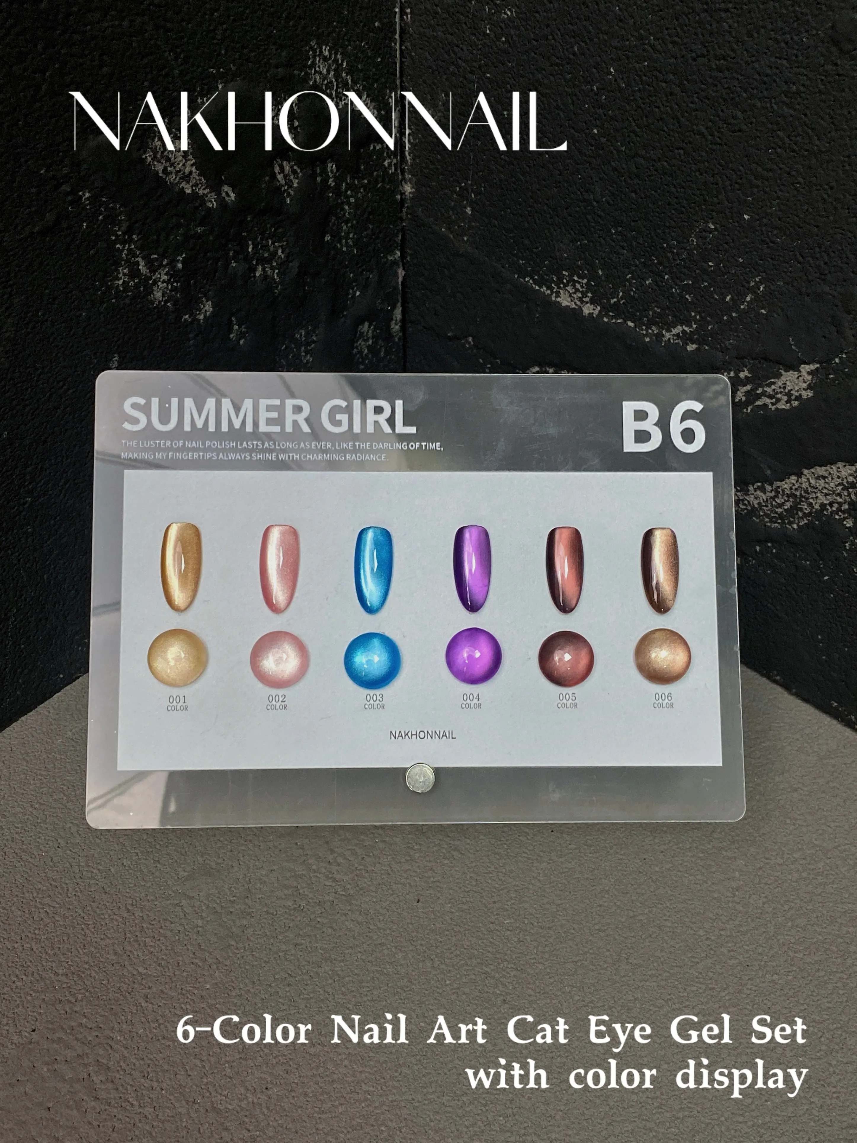 

NAKHONNAIL 6 Colors Multicolor Moonlight Cat Eye Nail Gel Set 2025 New Hot Sale Nail Art Non-toxic UV Gel Nail Salon Wholesale