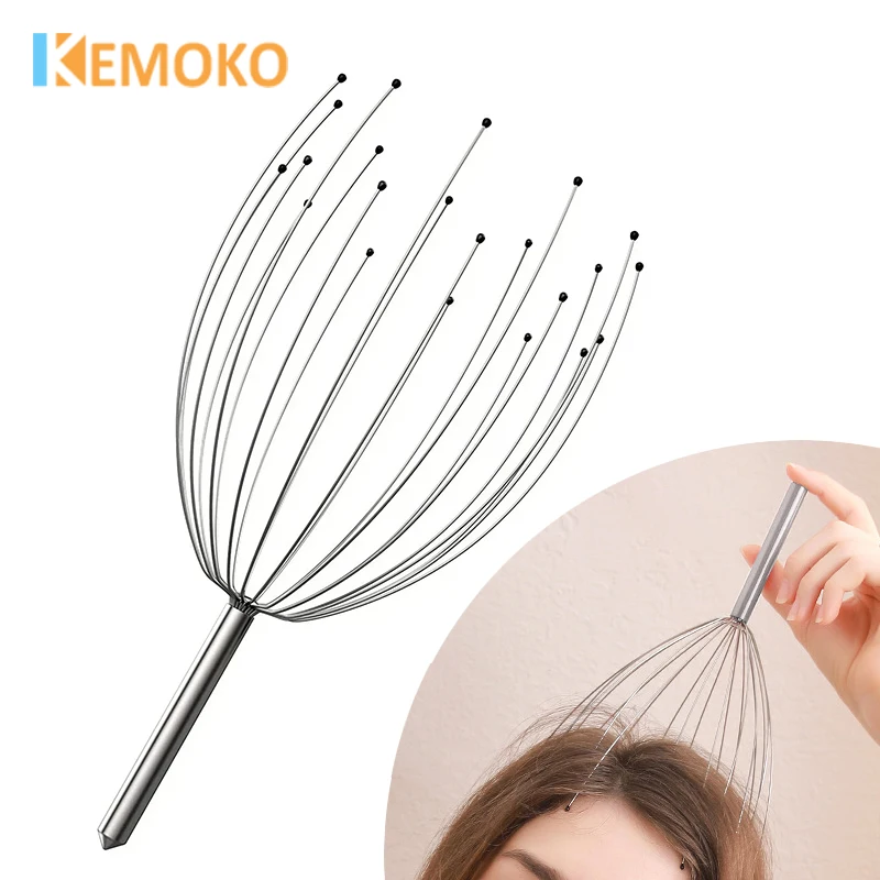 24 Fingers Head Massager Claw Octopus Scalp Scratcher Pet Head Massage Head Relaxing Comfortable Temple Massage Itch Reliever