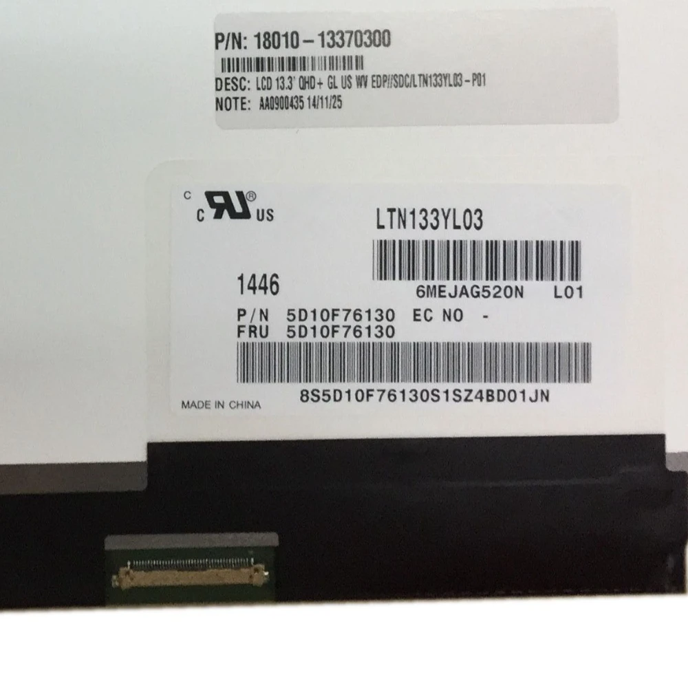 

LTN133YL03-L01 LTN133YL03 fit LTN133YL01-L01 LTN133YL01 L01 LTN133YL05 13.3" 3200*1800 LCD Display Screen NEW NO-TOUCH