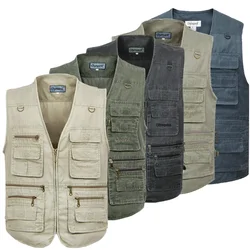 150kg 8XL 9XL 10XL New Male Casual Summer Big Size Cotton Sleeveless Vest 16 Pockets Men Multi Pocket Photograph Waistcoat
