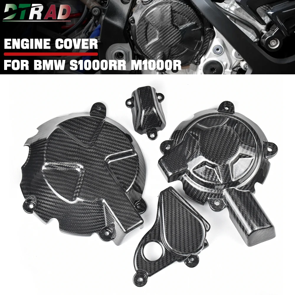 

2025 For BMW S1000RR S1000R M1000R M1000RR Racing 100% Carbon Fiber Left & Right Engine Case Cover Caps Protections Fairing Kits