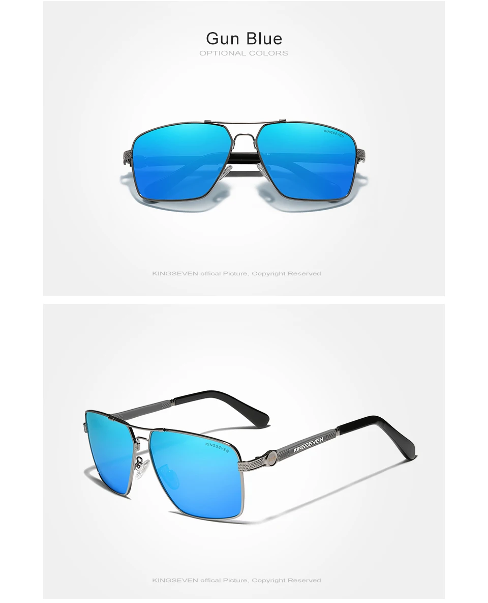 KINGSEVEN Design Sonnenbrille Für Männer/Frauen Neue Polarisierte UV400 Beschichtung Optische Linse Auto Reset Quadratischen Rahmen Fahren Brillen – Detail 9