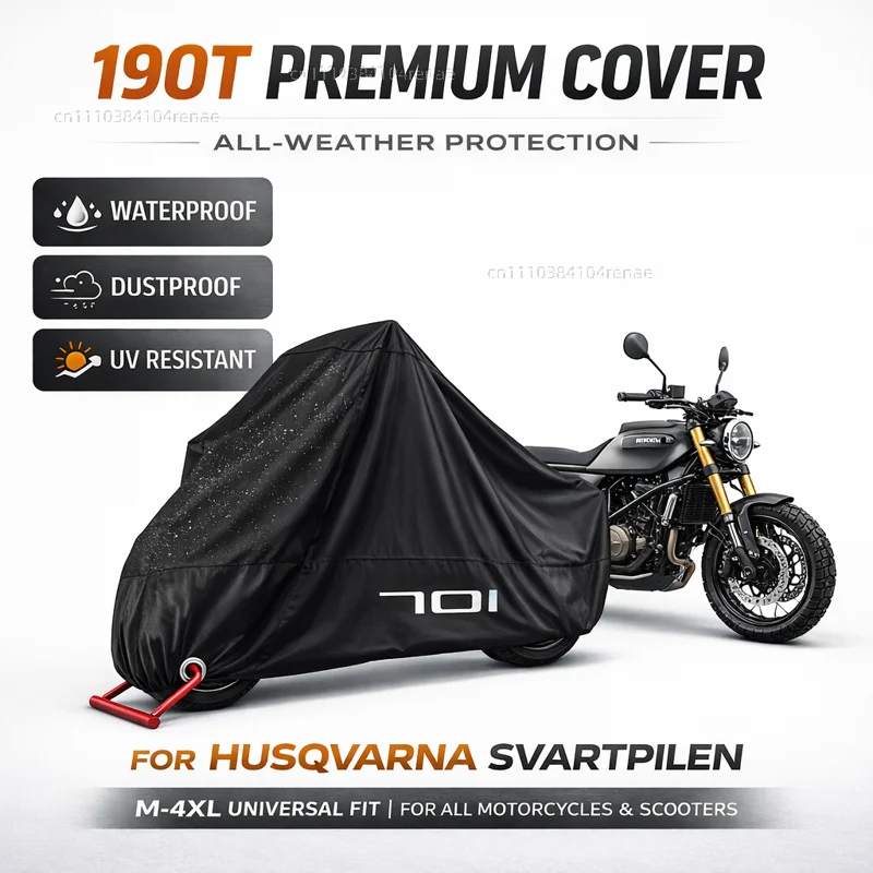 

For Husqvarna Svartpilen 401 250 701 190T Motorcycle Cover Waterproof Dustproof UV Protection All Season