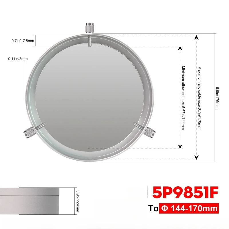 Solar Observing Filter all-metal Cap for 44 to 210mm telescope objectives/camera lenses Look at the sun and sunspots
