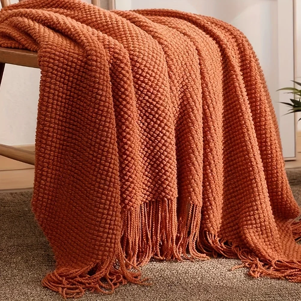Bohemian Style Tassel Blanket Autumn Winter Travel Office Sofa Cover Blanket Nap Warm Blanket Large Size Knitting Workmanship