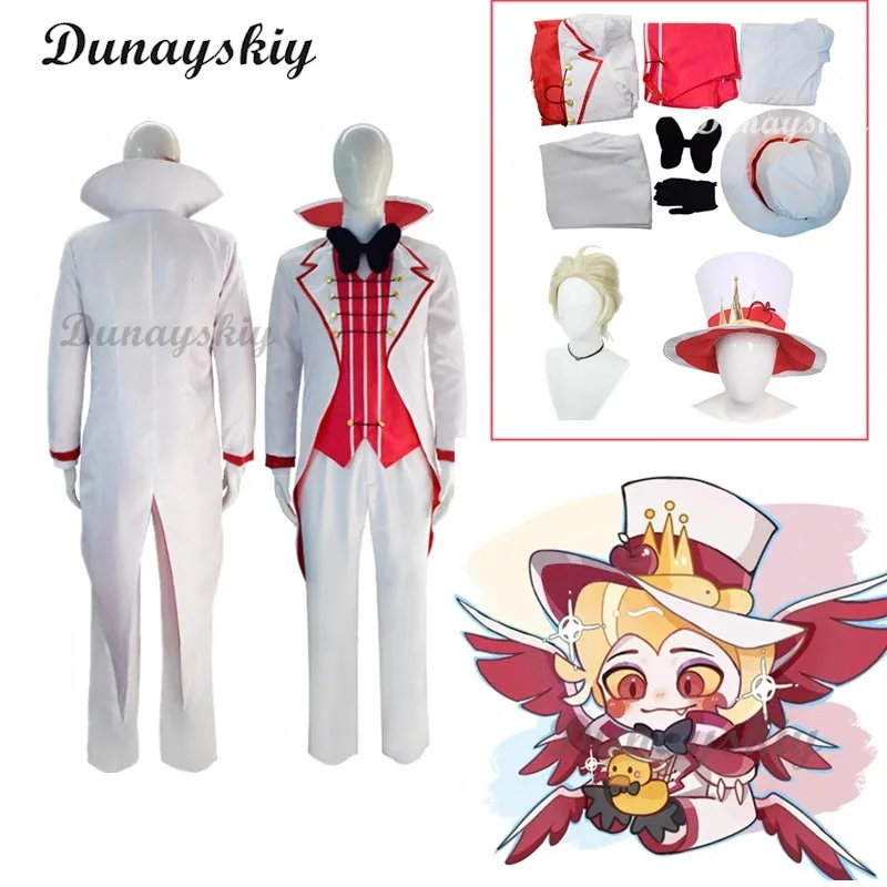 

Хазбин Люцифер Косплей Аниме Отель Уринная Звезда Косплей Костюм Парик Белый Костюм Дьявол Пекло Хэллоуин Вечеринка Взрослый Мужской Костюм