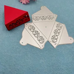 Triangular Box Metal Stencil Mold Cutting Dies Scrapbooking Album Paper Cards Decorative Crafts Embossing Newest Dies 2024