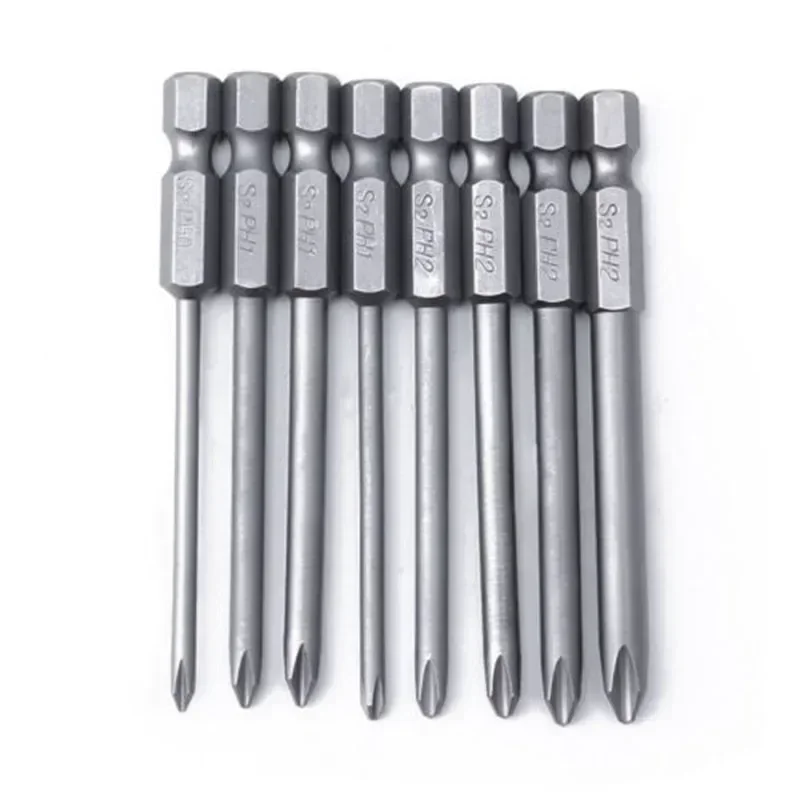 Imagem -02 - Long Magnetic Cross Head Screwdriver Bits Grupo Liga de Aço Chave de Fenda Hexagonal Ferramentas de Reparo Manual 75 mm Pcs