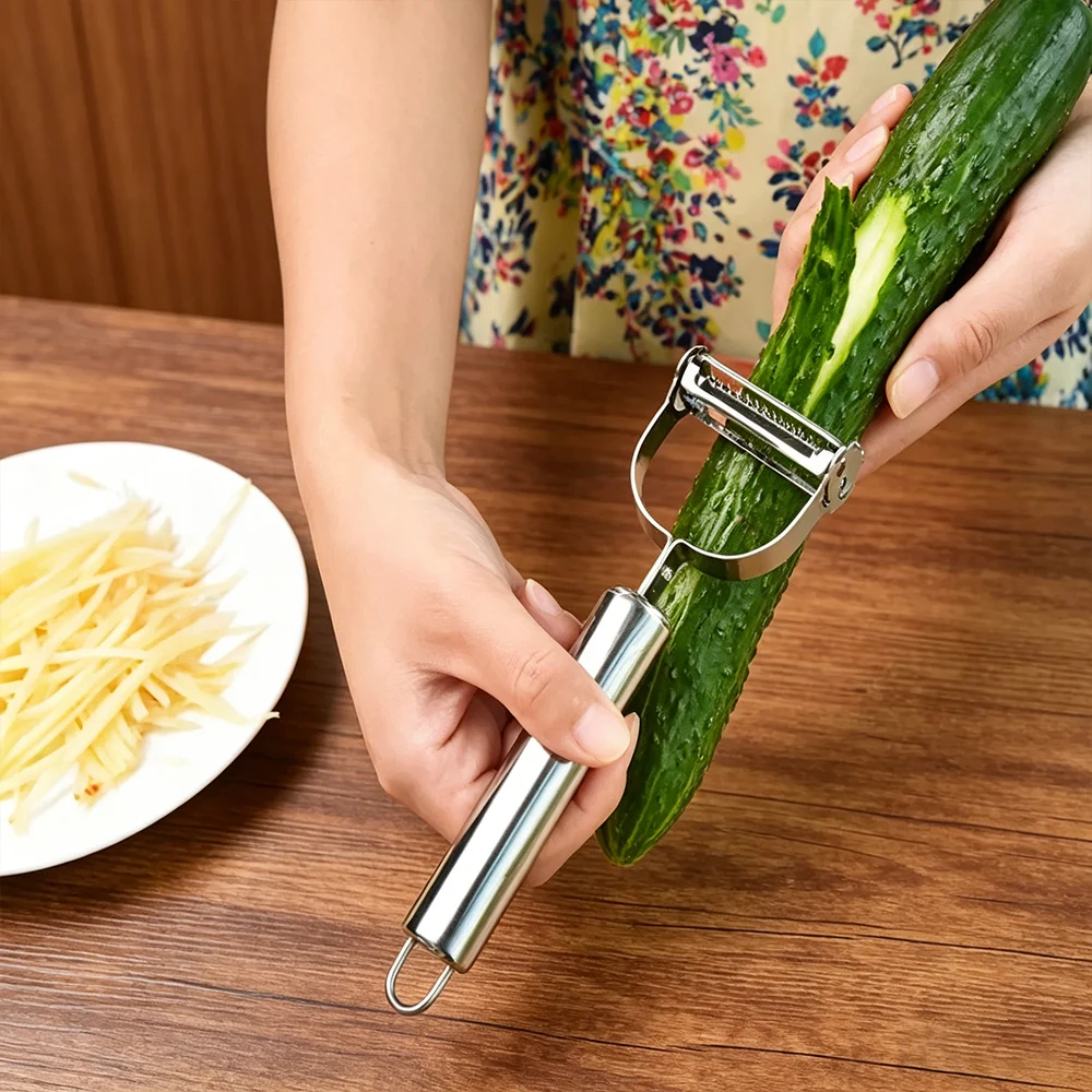Multifunctional Vegetable Fruit Julienne Peeler for kitchen and Dining, Cabbage Orange Potato Apple Slicer Hand Held Peeler