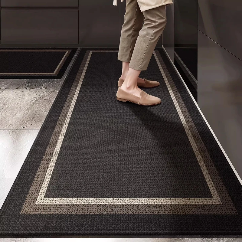 Carpet for Kitchen Runner Rug Long Carpets Black Floor Mat Modern Minimalist Style Home Decor Rugs Alfombra De Cocina שטיח מטבח