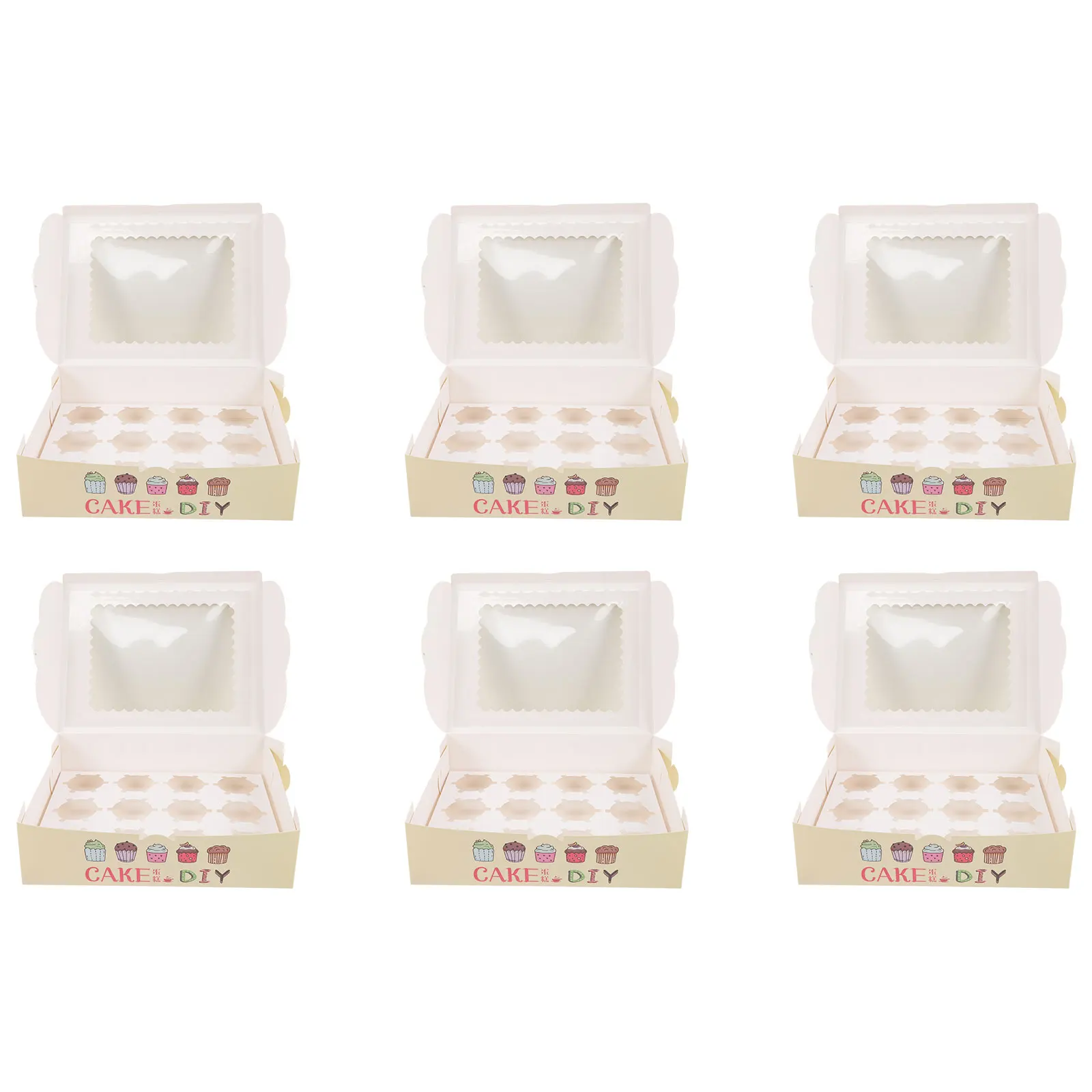 

Cake Packaging Boxes 9x9 Paper Small Chocolate Container Window Pie Cupcake Food Storage Foldable Bulk Wedding Candy Box Gift