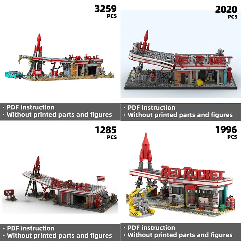 

Ретро-ракетная модель ресторана, строительные блоки постапокаптической станции - постапокалиптический вентилятор, коллекция игрушек «сделай сам», сезон, Фолловт!