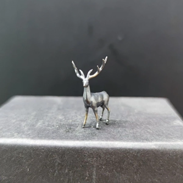 Aged Brass Mini Deer Figurine, Odd-shaped Stone Artificial Hill Fish Tank Sand Table, Karesansui Micro Landscape Decoration