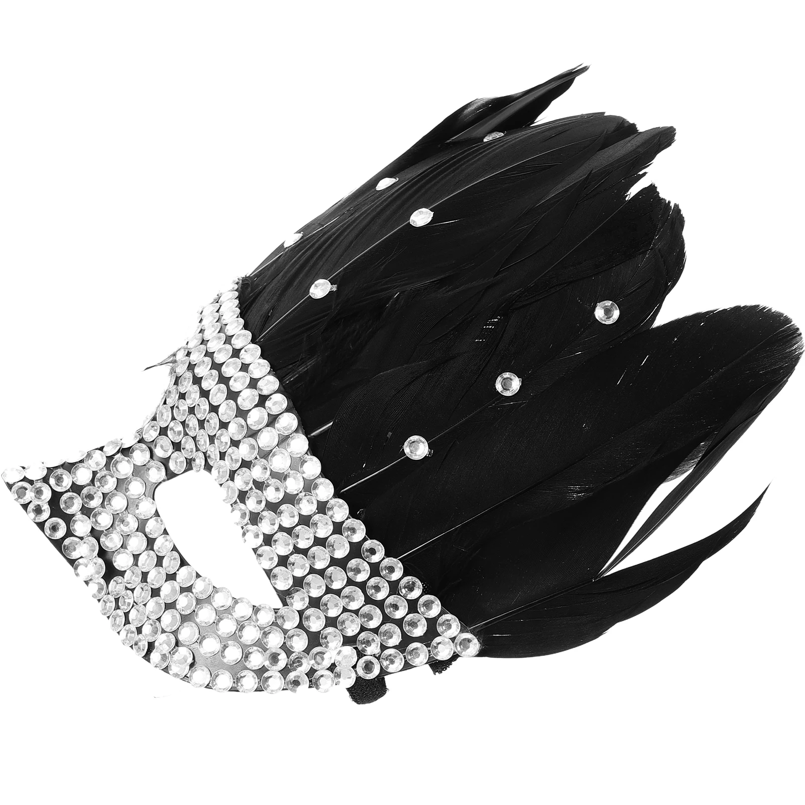 

Rhinestone Half Mask Masquerade Party Accessory Unique Decorative Mask Prop for Adults Cosplay Festival Supplies