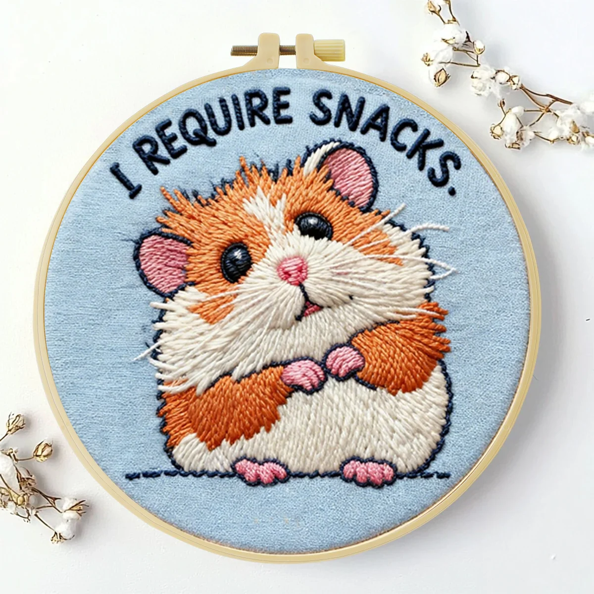 1 Stück 20X20CM/15X15CM 7,87/6,3 Zoll Hamster-Stickerei-Starter-Kit DIY-Kit DIY-Stickerei-Set Handarbeiten Heimdekoration – Detail 2